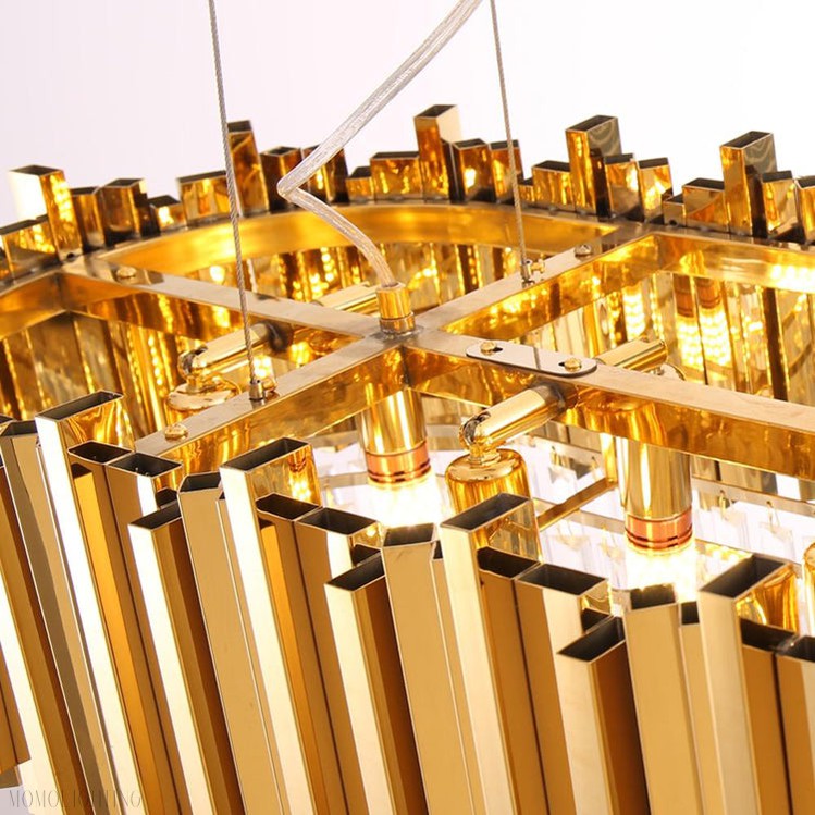 Elian Oval Crystal Chandelier-Momo Lighting