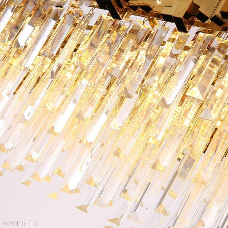 Elian Oval Crystal Chandelier-Momo Lighting