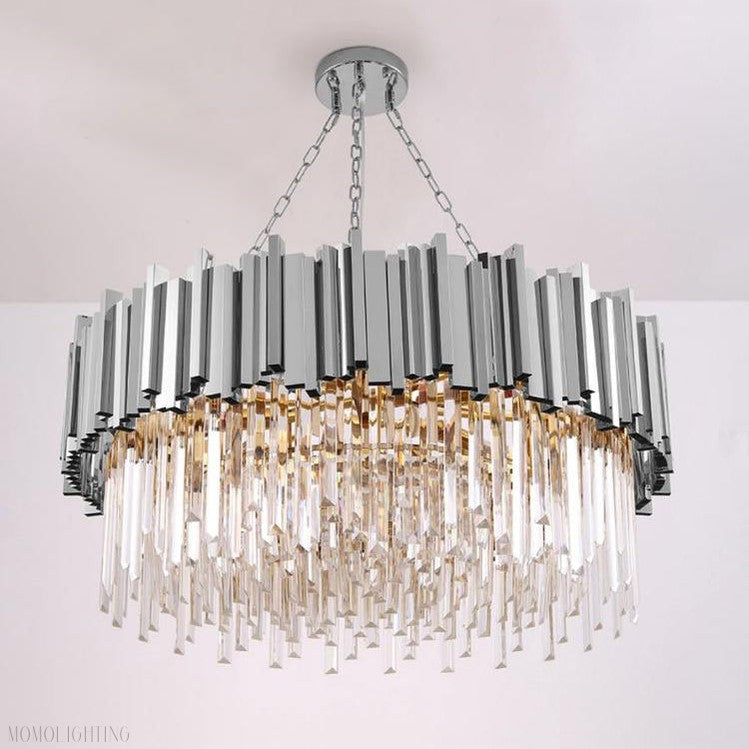 Elian Round Crystal Chandelier-Momo Lighting