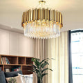 Elian Round Crystal Chandelier-Momo Lighting