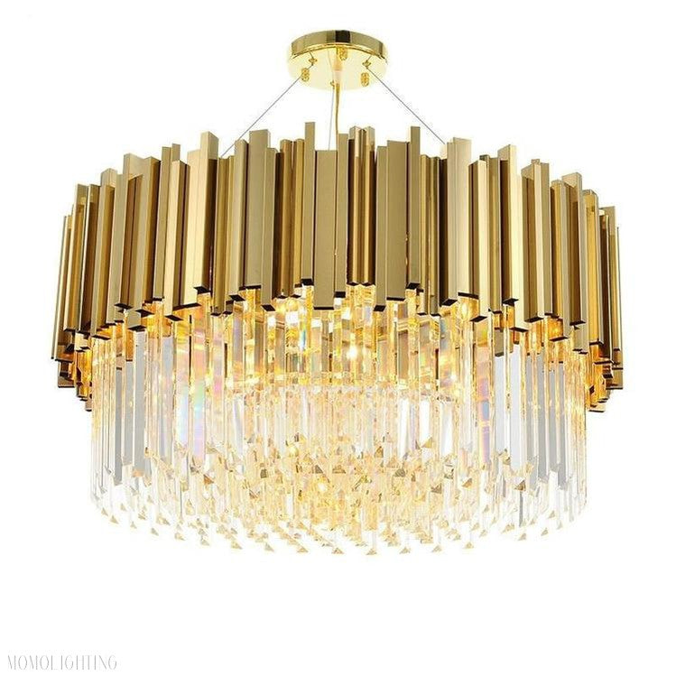 Elian Round Crystal Chandelier-Momo Lighting