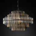 Emily Brass Round Chandelier-Momo Lighting
