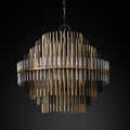Emily Brass Round Chandelier-Momo Lighting