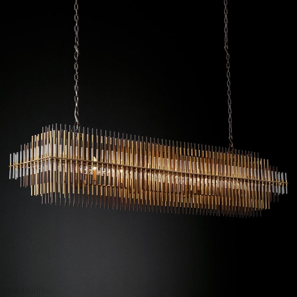 Emily Rectangle Chandelier 54"-Momo Lighting