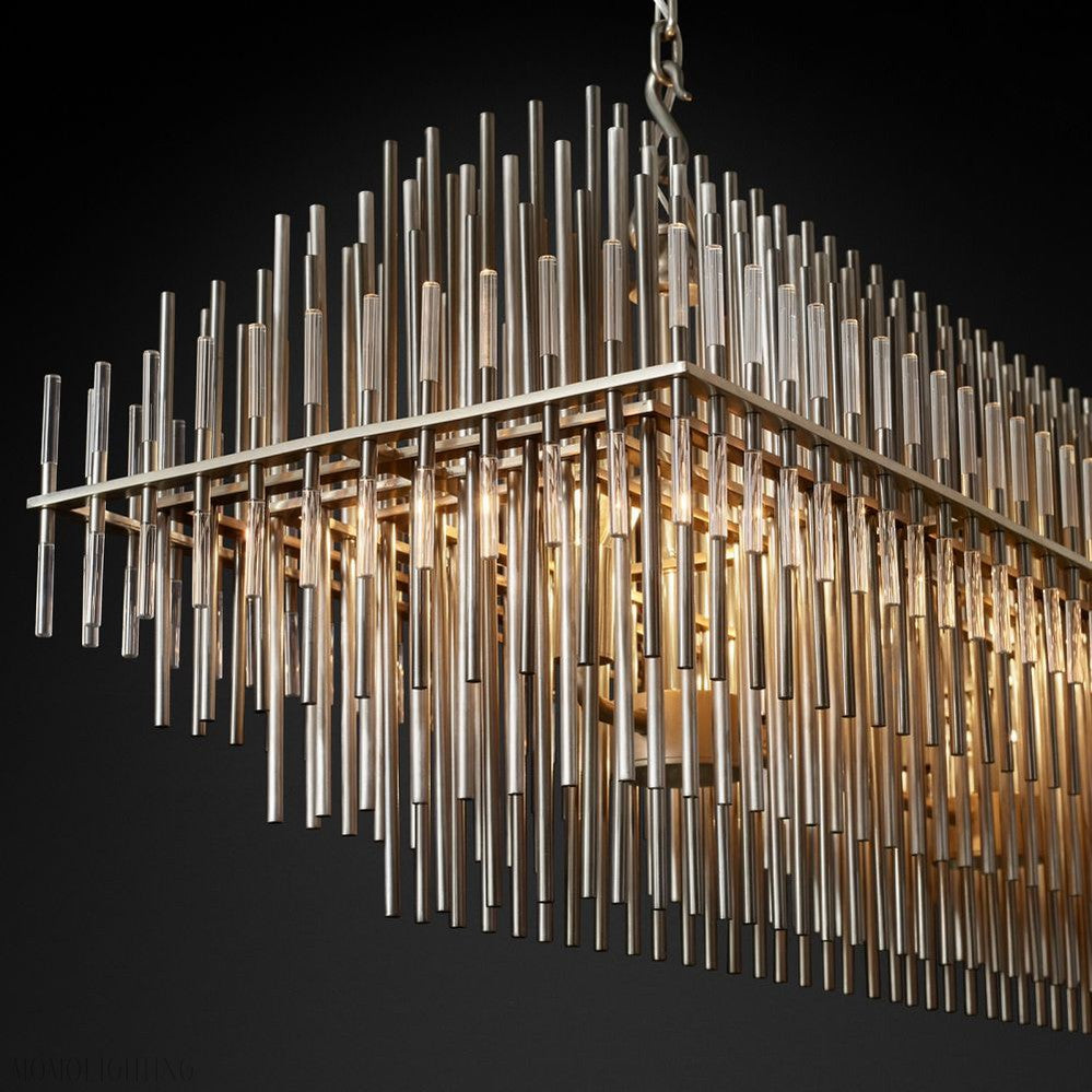 Emily Rectangle Chandelier 54"-Momo Lighting