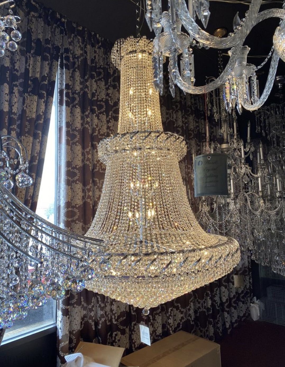 Empire French Crystal Chandelier 48"-Momo Lighting