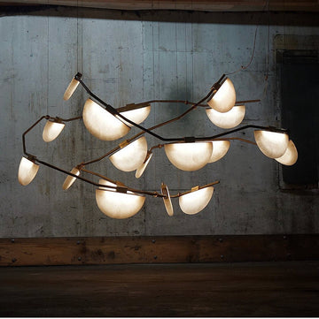 Enceladus Alabaster Chandelier, Artistic Modern Chandelier for Bar Area-Momo Lighting