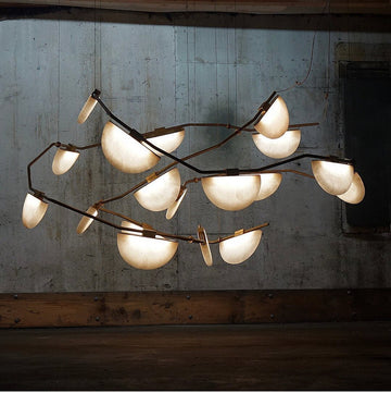 Enceladus Alabaster Chandelier, Artistic Modern Chandelier for Bar Area