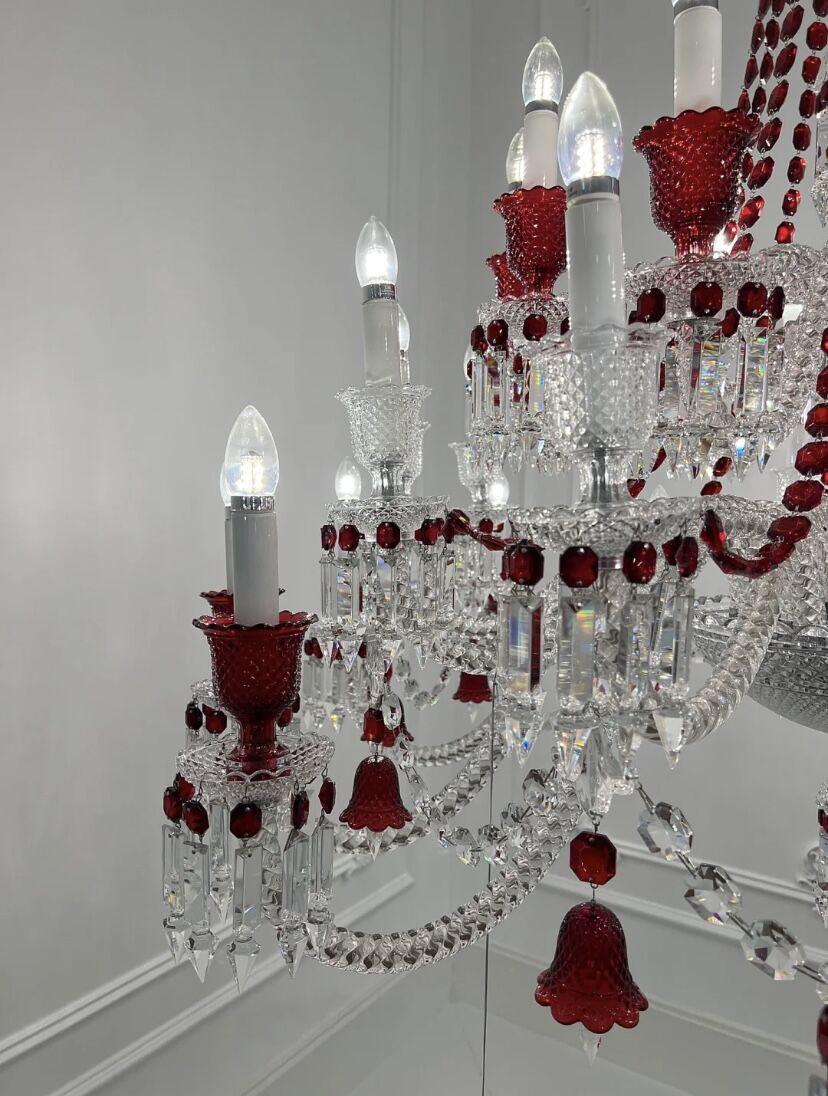 European-style Luxury Colorful Candle Crystal Oversized Chandelier Art Branch Designer Foyer/Staircase Light Fixture-Momo Lighting