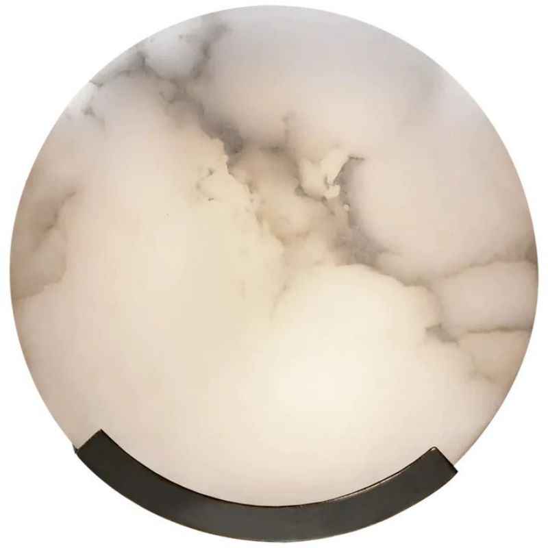 Alabaster Round Plate Sconce