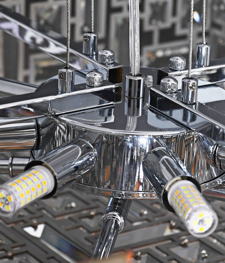 Extra Large Art Irregular Block Collection Crystal Pendant Chandelier Suit for Living/Dining Room-Momo Lighting