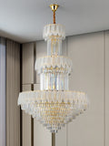 Extra Large Crystal Feather Style Chandelier Long Foyer Staircase Ceiling Lighting Fixture For Living Room-Momo Lighting