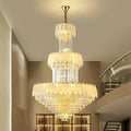 Extra Large Crystal Feather Style Chandelier Long Foyer Staircase Ceiling Lighting Fixture For Living Room-Momo Lighting