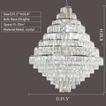 Extra Large Decorative Crystal Chandelier Foyer Hall Ceiling Light Fixture For Staircase In Gold/ Chrome-Momo Lighting