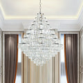 Extra Large Decorative Crystal Chandelier Foyer Hall Ceiling Light Fixture For Staircase In Gold/ Chrome-Momo Lighting