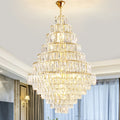 Extra Large Decorative Crystal Chandelier Foyer Hall Ceiling Light Fixture For Staircase In Gold/ Chrome-Momo Lighting