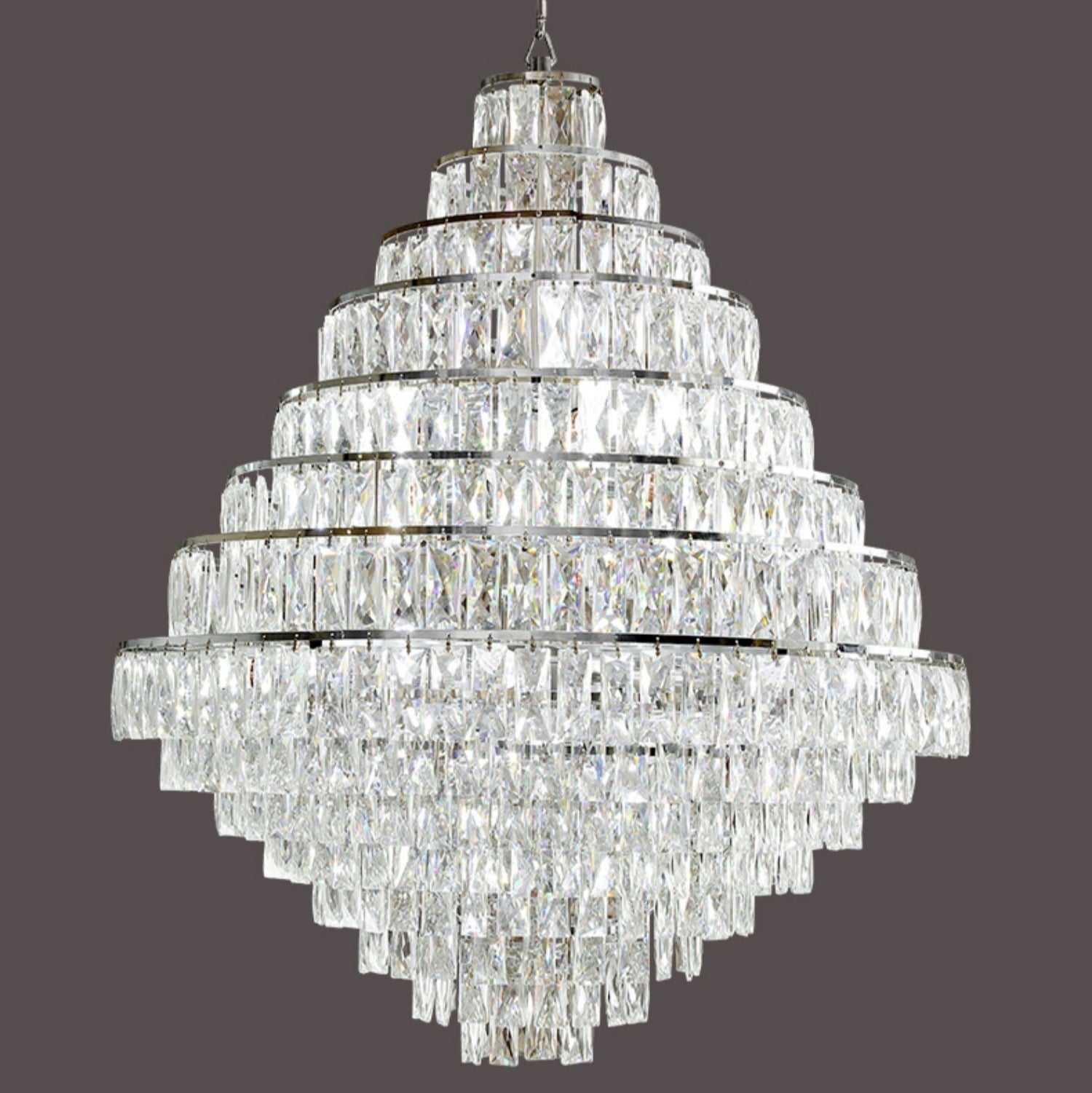 Extra Large Decorative Crystal Chandelier Foyer Hall Ceiling Light Fixture For Staircase In Gold/ Chrome-Momo Lighting