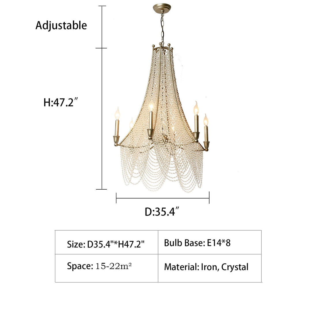 Extra Large European Crystal Beaded Chandelier Candle Light for Stairs / Duplex / Villa-Momo Lighting