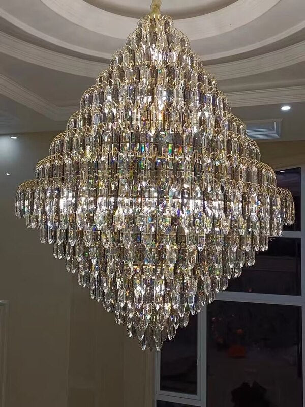 Extra Large Foyer Decorative Crystal Lighting Fixture Living Room Crystal Chandelier For Entryway Staircase-Momo Lighting