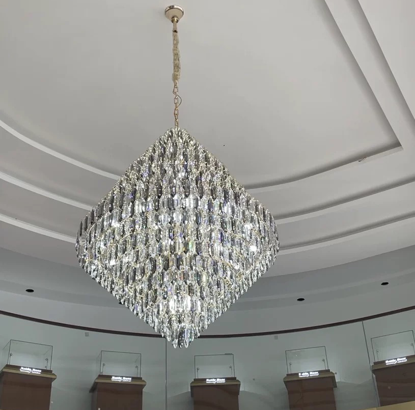 Extra Large Foyer Decorative Crystal Lighting Fixture Living Room Crystal Chandelier For Entryway Staircase-Momo Lighting