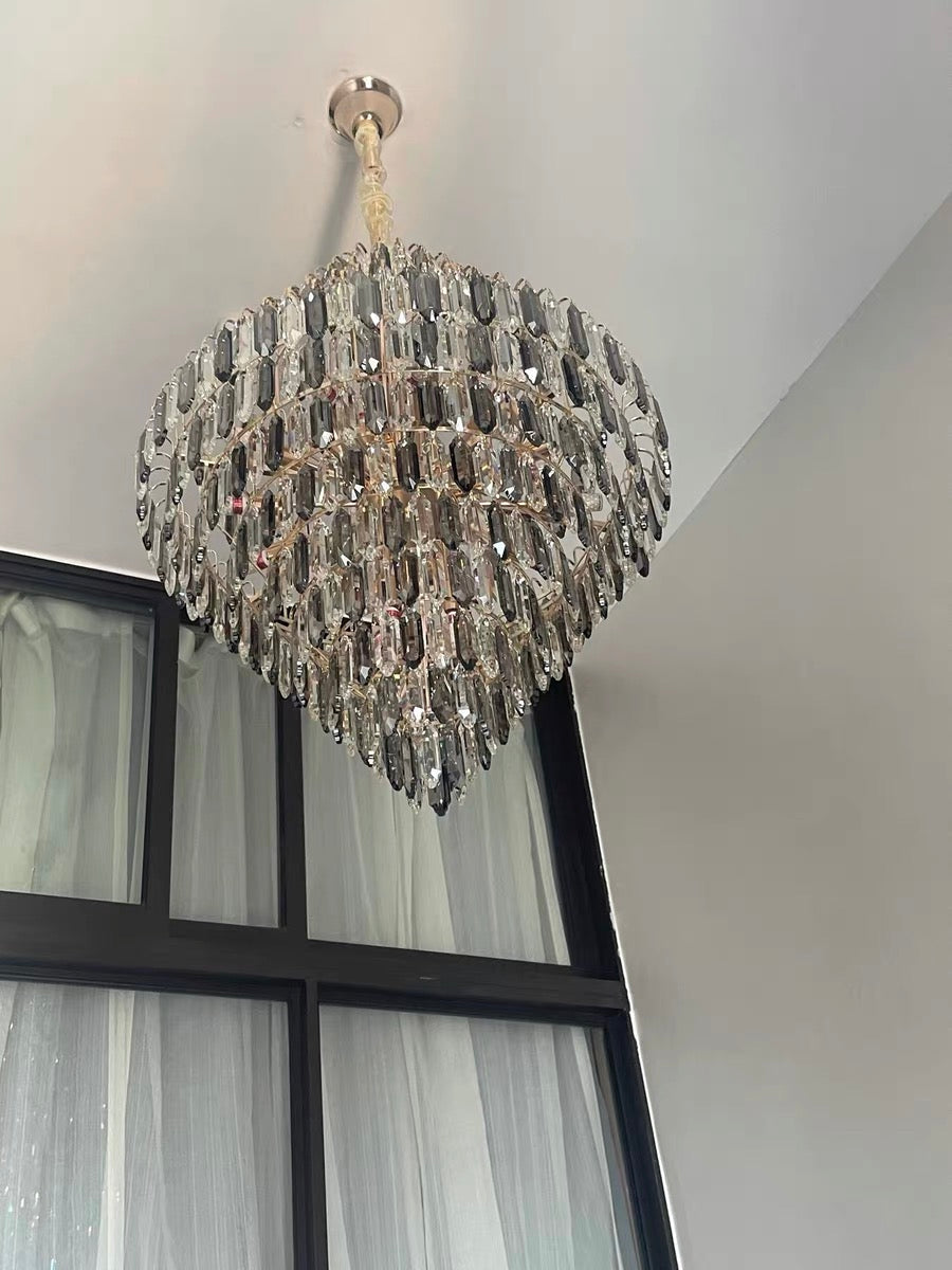 Extra Large Foyer Decorative Crystal Lighting Fixture Living Room Crystal Chandelier For Entryway Staircase-Momo Lighting