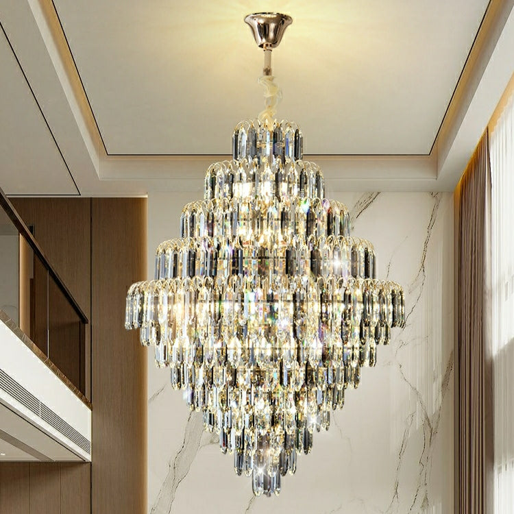 Extra Large Foyer Decorative Crystal Lighting Fixture Living Room Crystal Chandelier For Entryway Staircase-Momo Lighting