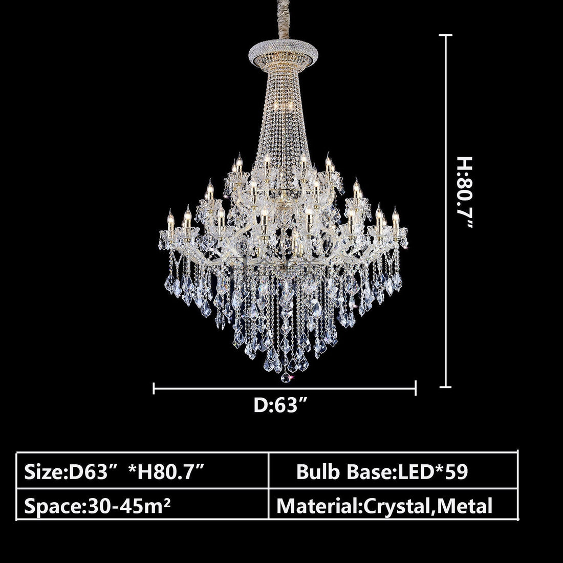 Extra Large French Candle Crystal Chandelier Ceiling Art Branch Foyer/Staircase Light Fixture-Momo Lighting