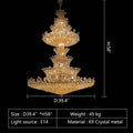 Extra Large Luxury Gold Empire Crystal Chandelier Multi-Layers Fixture For Foyer/ Big Hallway/ Hotel lobby/ Palace Hall-Momo Lighting