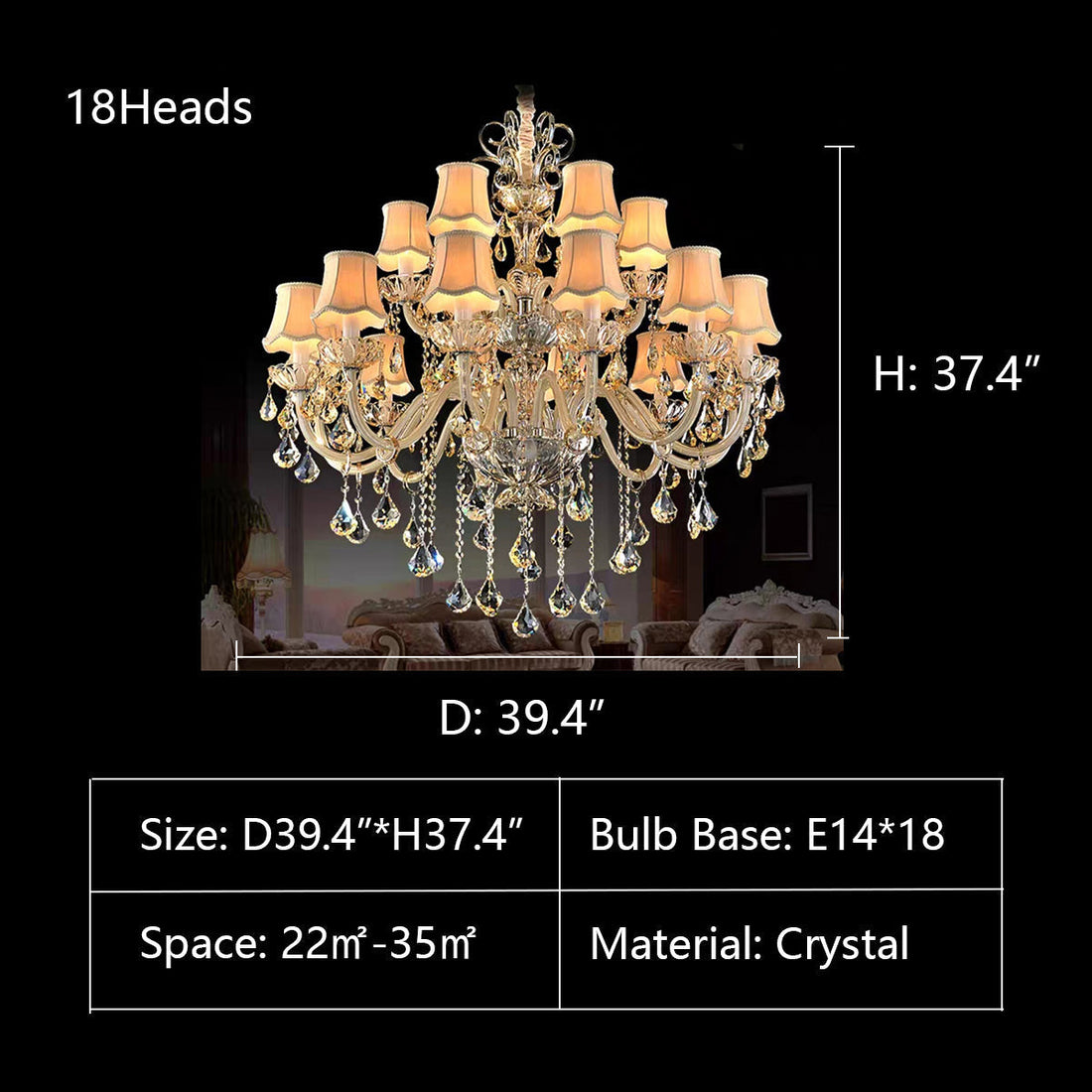 Extra Large Luxury Multi-Tiered Crystal Pendant Chandelier for High-Ceiling Rooms-Momo Lighting