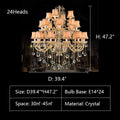 Extra Large Luxury Multi-Tiered Crystal Pendant Chandelier for High-Ceiling Rooms-Momo Lighting