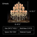 Extra Large Luxury Multi-Tiered Crystal Pendant Chandelier for High-Ceiling Rooms-Momo Lighting