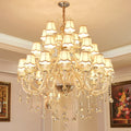 Extra Large Luxury Multi-Tiered Crystal Pendant Chandelier for High-Ceiling Rooms-Momo Lighting
