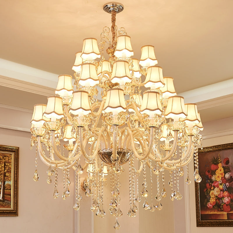 Extra Large Luxury Multi-Tiered Crystal Pendant Chandelier for High-Ceiling Rooms-Momo Lighting