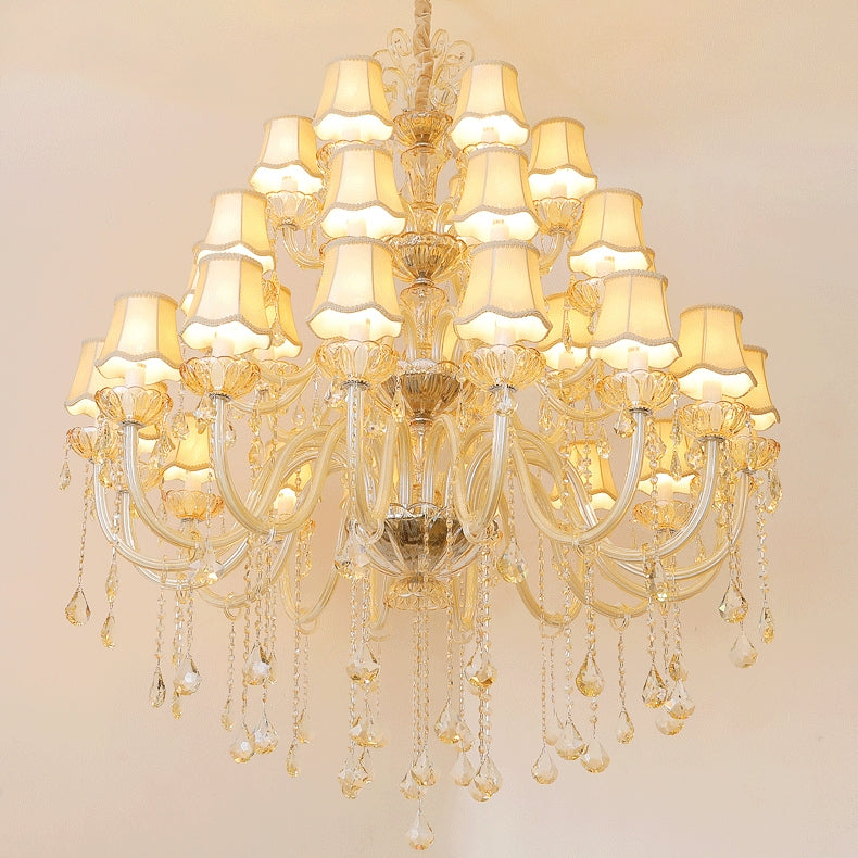 Extra Large Luxury Multi-Tiered Crystal Pendant Chandelier for High-Ceiling Rooms-Momo Lighting