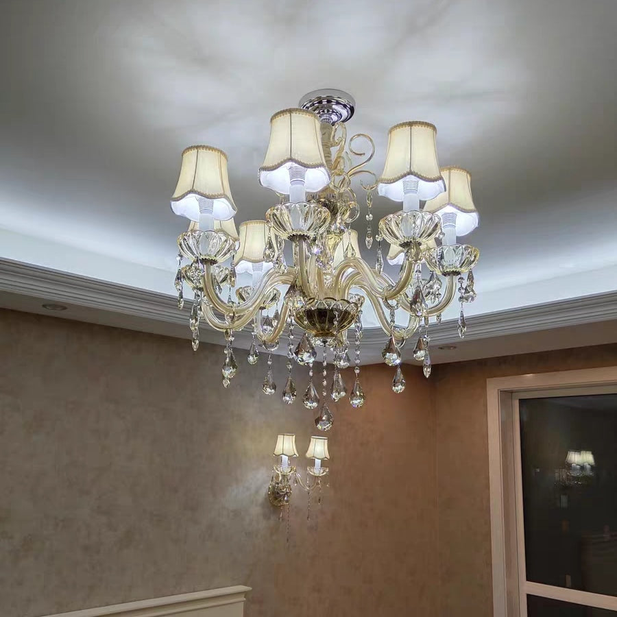 Extra Large Luxury Multi-Tiered Crystal Pendant Chandelier for High-Ceiling Rooms-Momo Lighting