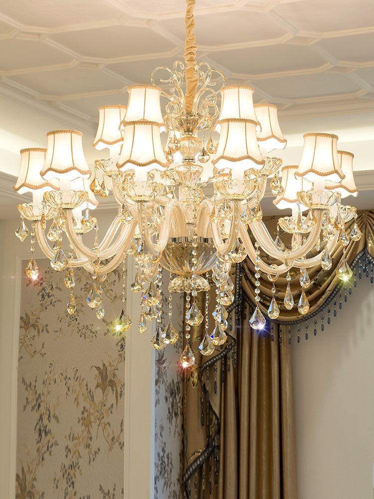 Extra Large Luxury Multi-Tiered Crystal Pendant Chandelier for High-Ceiling Rooms-Momo Lighting