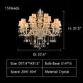Extra Large Luxury Multi-Tiered Crystal Pendant Chandelier for High-Ceiling Rooms-Momo Lighting
