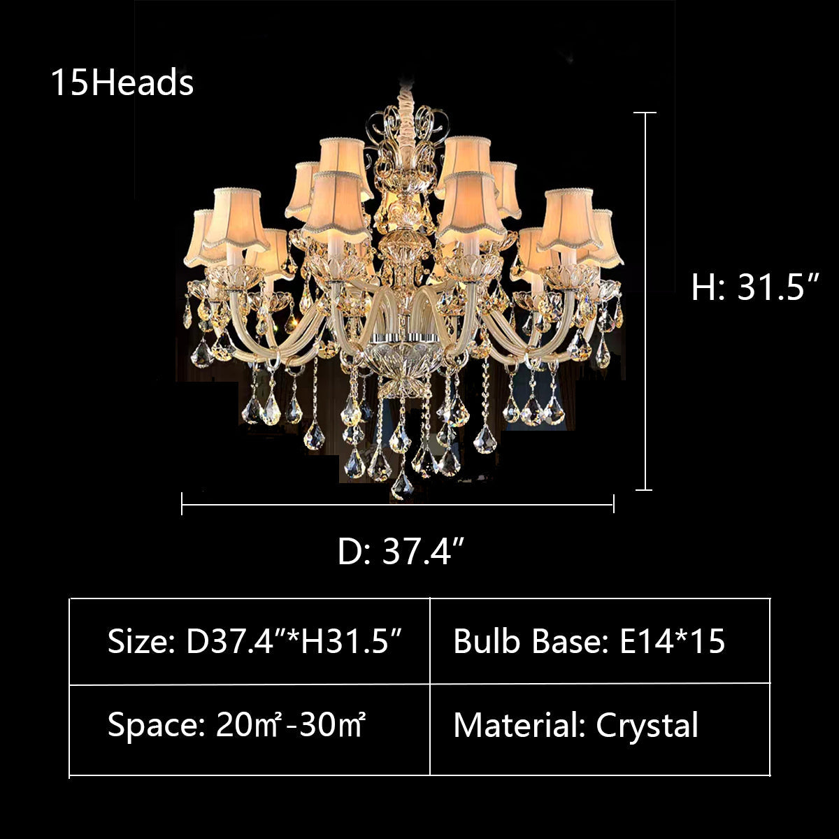 Extra Large Luxury Multi-Tiered Crystal Pendant Chandelier for High-Ceiling Rooms-Momo Lighting