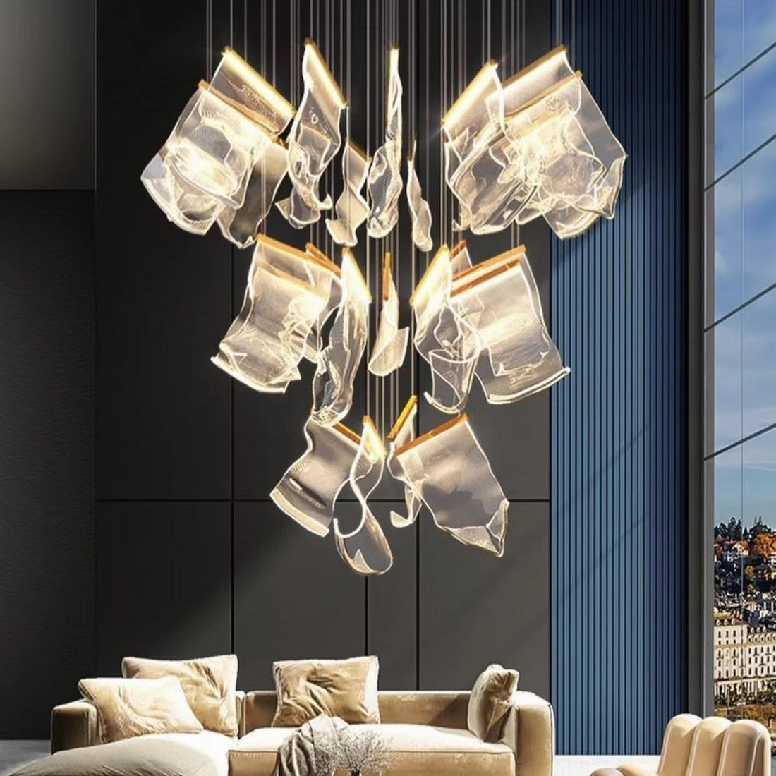 Extra Large Modern Acrylic Chandelier for Staircase/Foyer/Villa/Hall-Momo Lighting