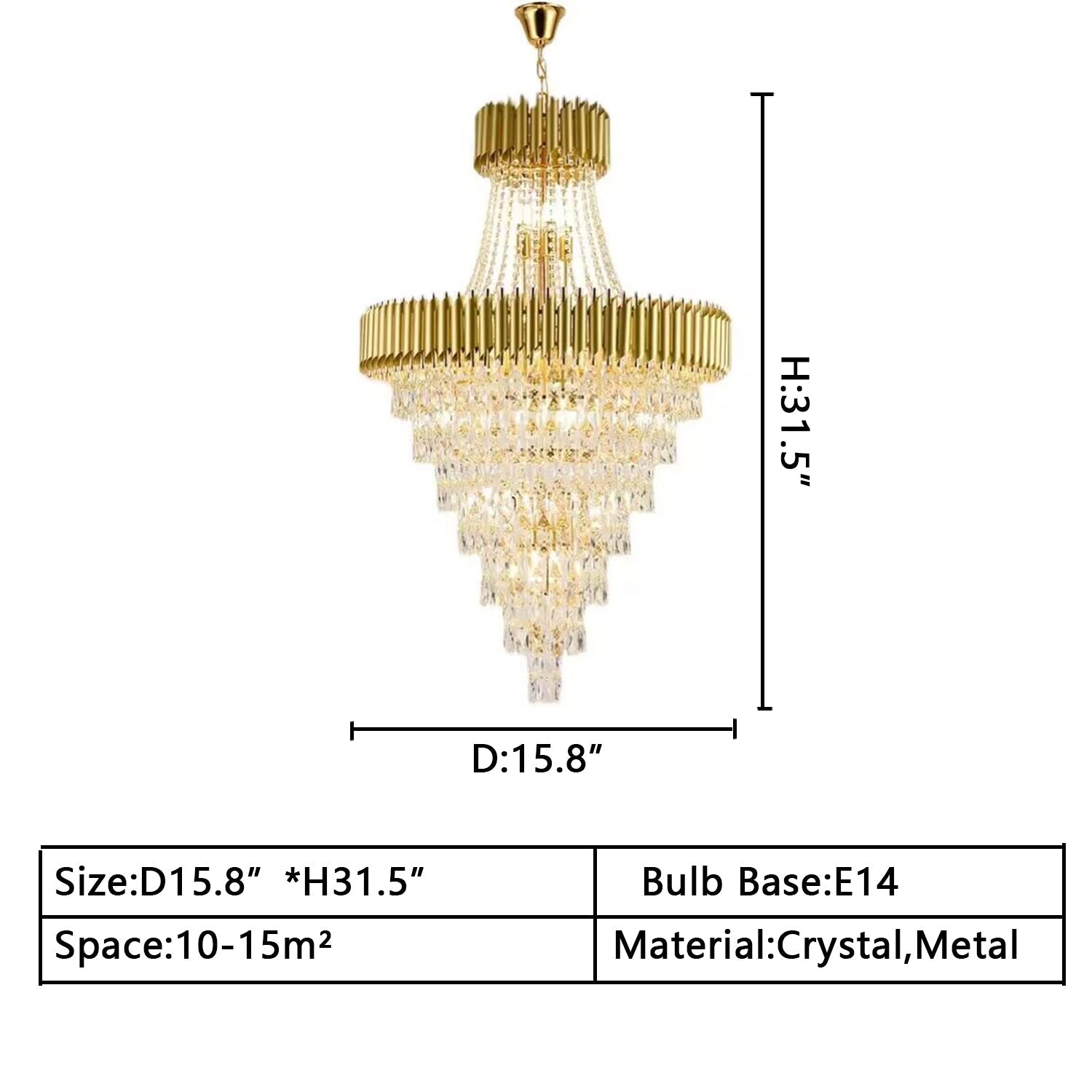Extra Large Modern Multi-layers Gold/Black Light Luxury Crystal Chandelier For 2-Story Living Room,Foyer-Momo Lighting