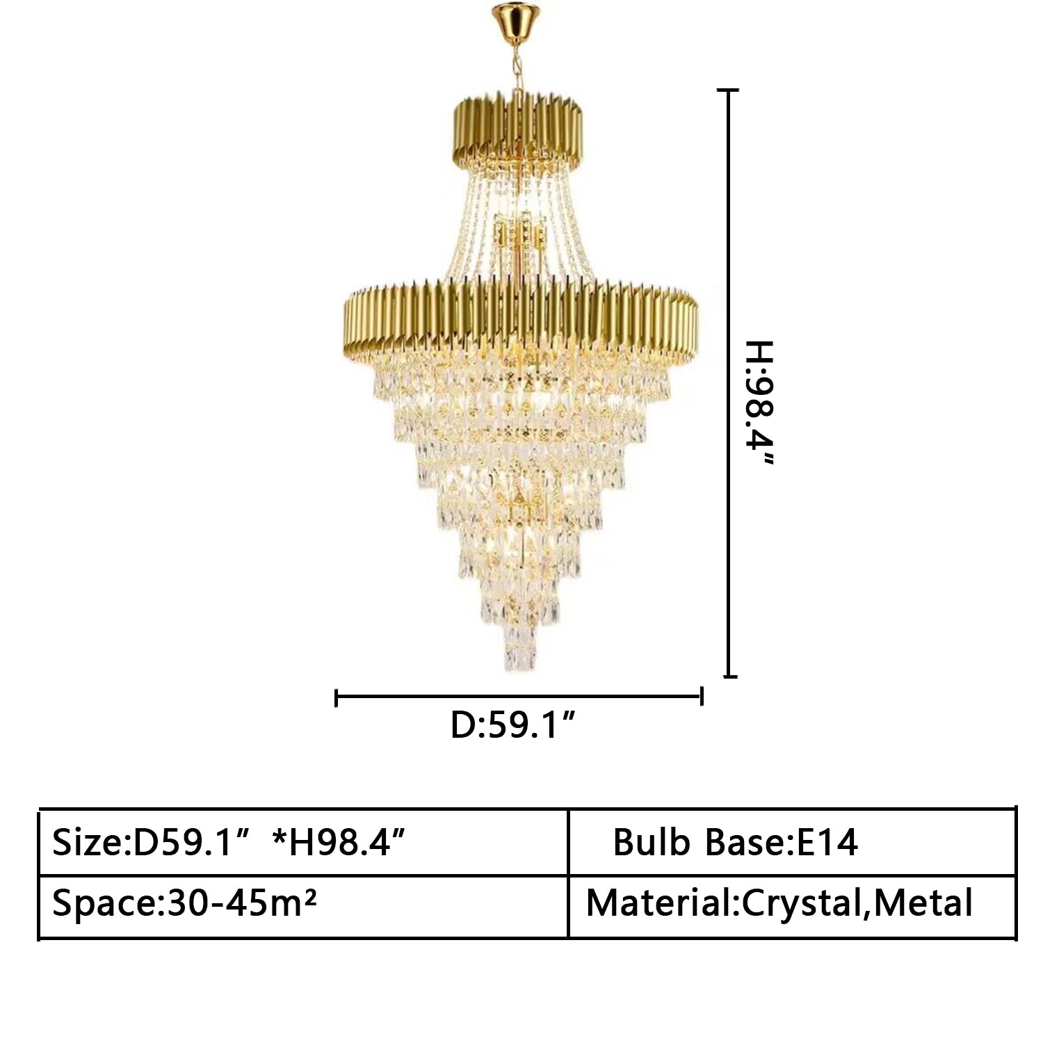 Extra Large Modern Multi-layers Gold/Black Light Luxury Crystal Chandelier For 2-Story Living Room,Foyer-Momo Lighting