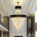 Extra Large Modern Multi-layers Gold/Black Light Luxury Crystal Chandelier For 2-Story Living Room,Foyer-Momo Lighting