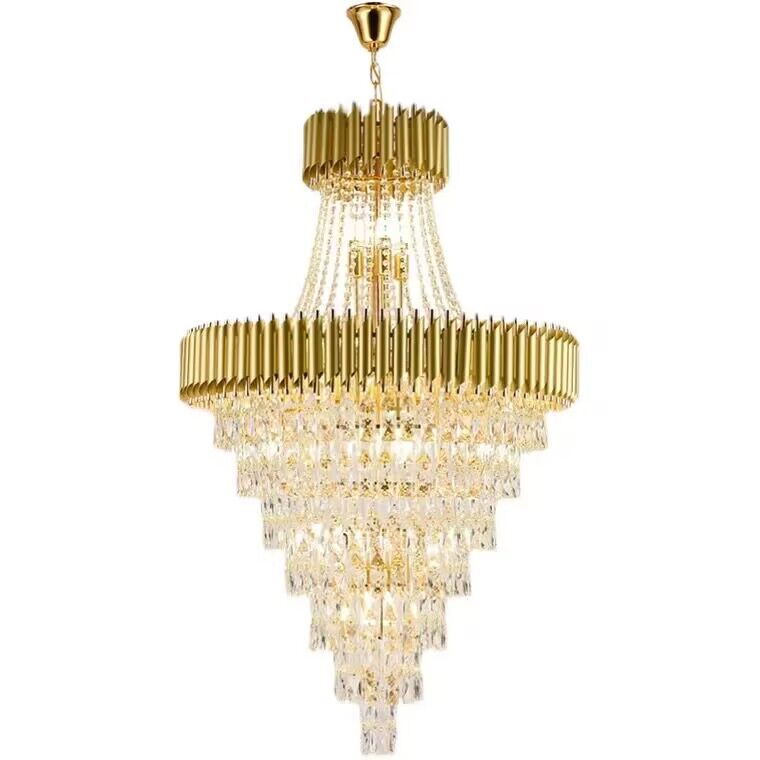 Extra Large Modern Multi-layers Gold/Black Light Luxury Crystal Chandelier For 2-Story Living Room,Foyer-Momo Lighting