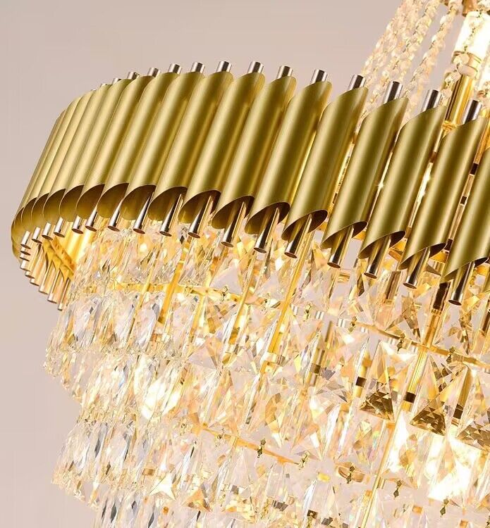 Extra Large Modern Multi-layers Gold/Black Light Luxury Crystal Chandelier For 2-Story Living Room,Foyer-Momo Lighting