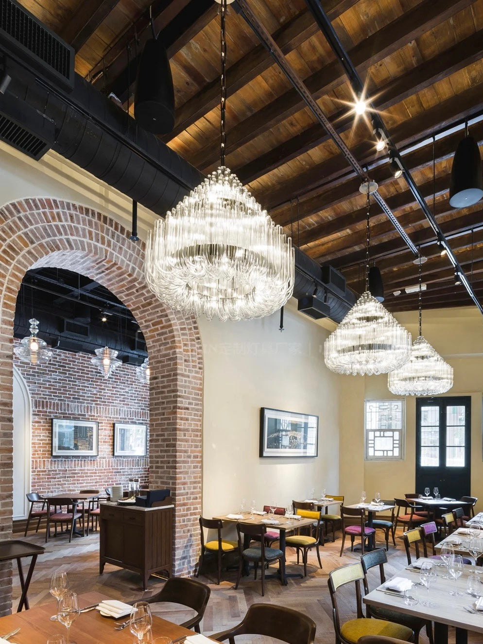 Extra Large Modern Tiers Clear Glass Tubes Chandelier for Living Room/Hotel Lobby-Momo Lighting