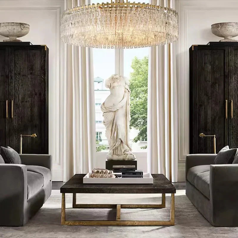 Extra Large Multi-layer Round/ Rectangle Crystal Ceiling Chandelier for Living/ Dining Room-Momo Lighting