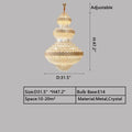 Extra Large Multi-layers Gold Luxury Crystal Chandelier Modern Empire Decrative Crystal Light-Momo Lighting
