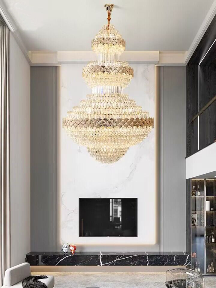 Extra Large Multi-layers Gold Luxury Crystal Chandelier Modern Empire Decrative Crystal Light-Momo Lighting