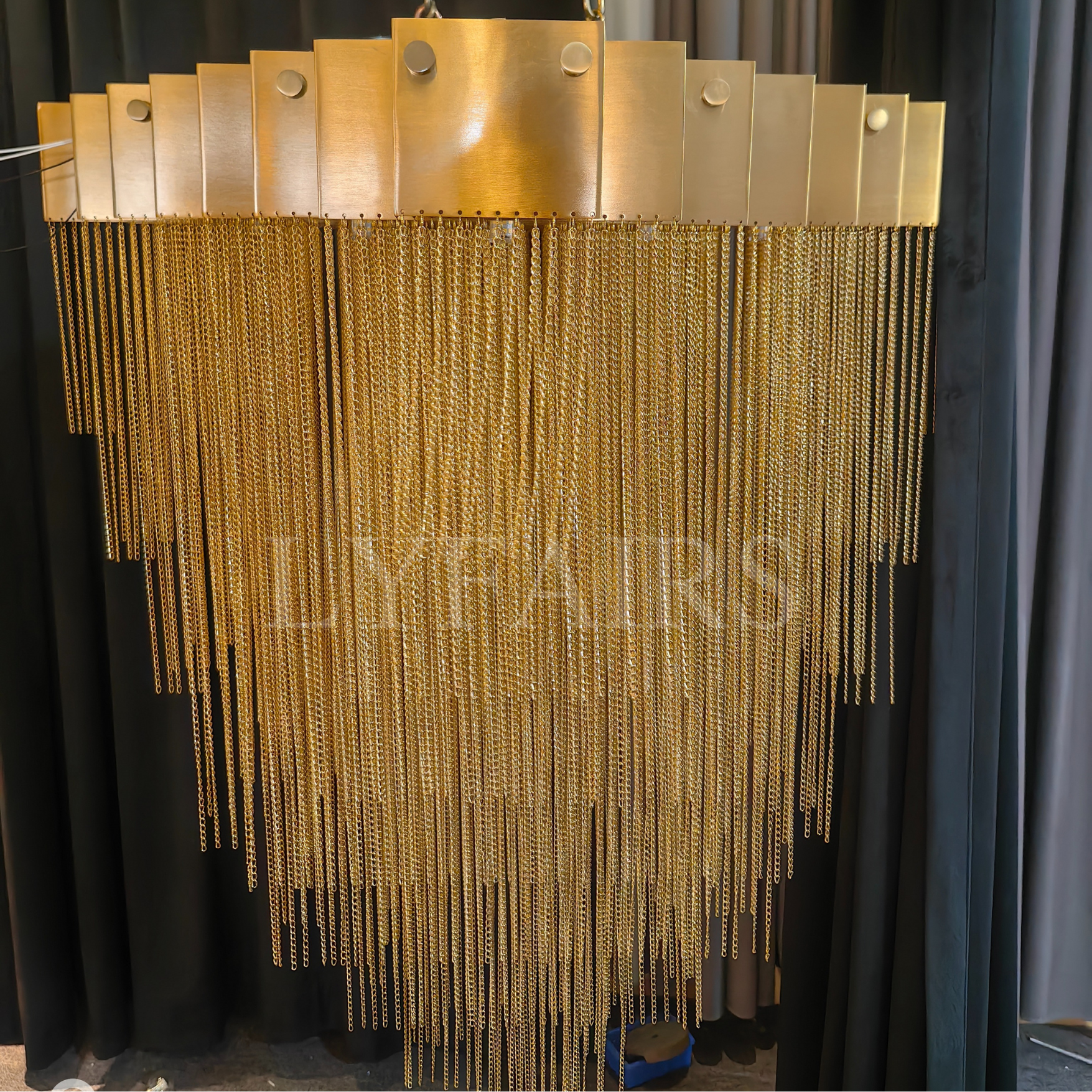 Extra Large Multi-tier Aluminum Tassel Chain Art Chandelier for Villa/Stairs/Foyer/Living Room-Momo Lighting
