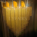 Extra Large Multi-tier Aluminum Tassel Chain Art Chandelier for Villa/Stairs/Foyer/Living Room-Momo Lighting